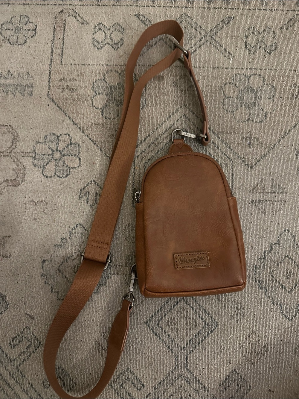 Wrangler Tan Leather Sling Belt Bag